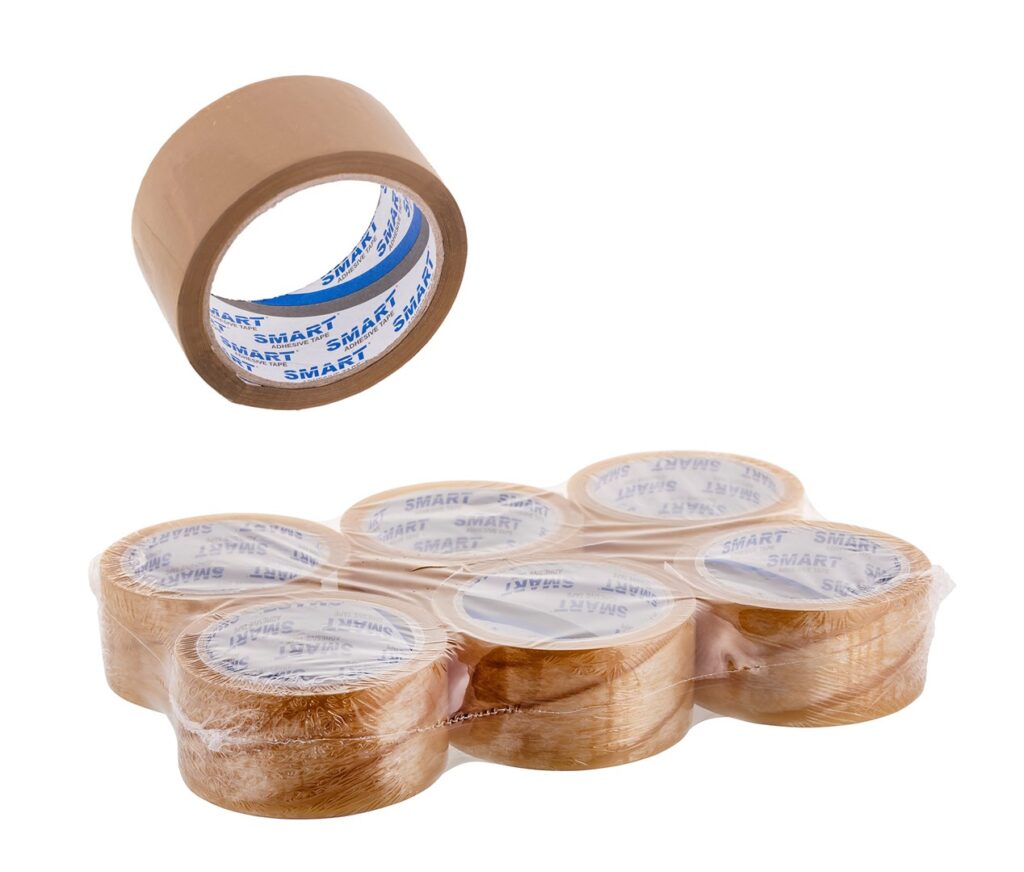 Pakkausteippi BSTech Solvent (48 mm x 66 m), Kirkas, 6 kpl (Suoratoimitus)