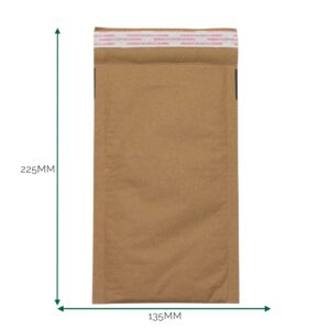 Paperipehmustettu postituspussi Honeycomb Kraft (135 x 225 + 40 mm), Ruskea (Suoratoimitus)